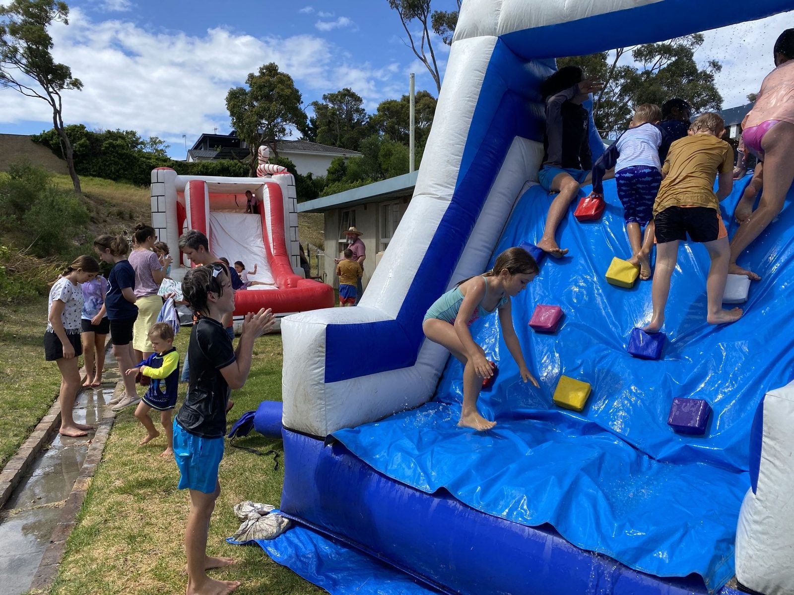 Kids on a bouncy castle