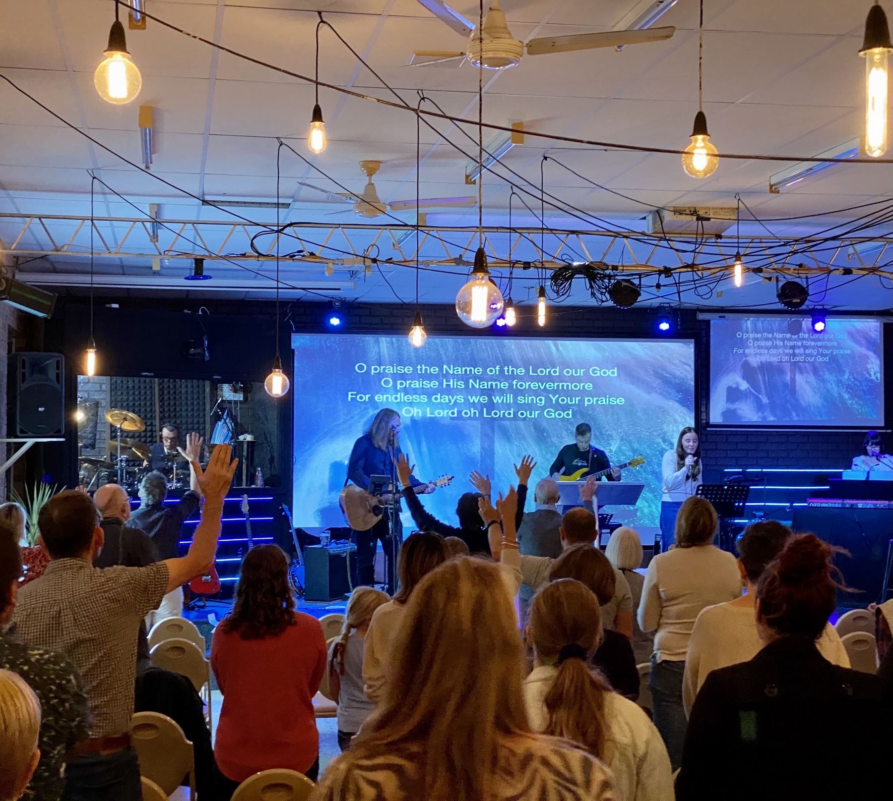 Hands raised in worship