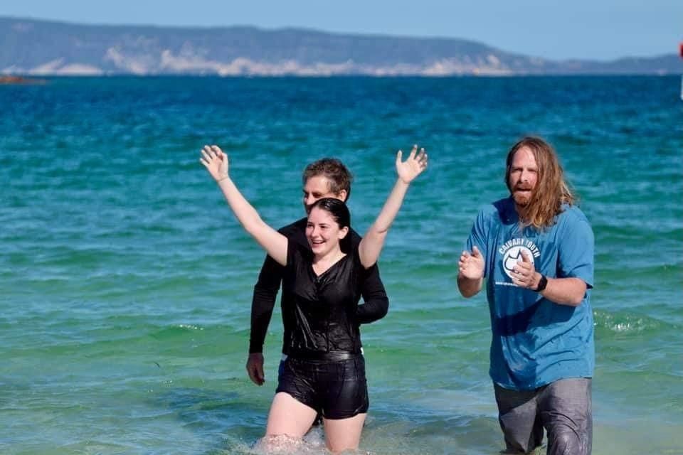 A baptism at the beach