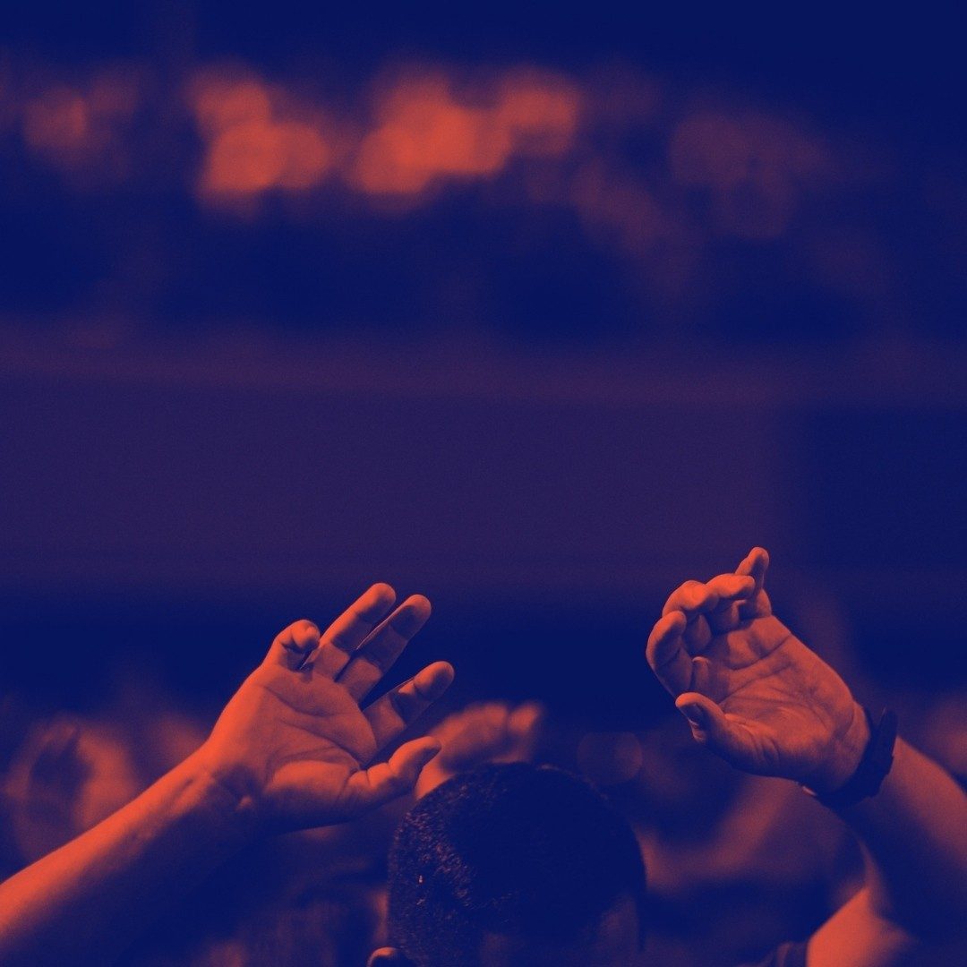 Hands raised in worship